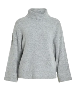 VILA ROLFIE ROLL NECK KNIT GREY