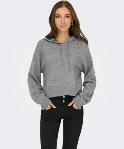 JDY RUE SHORT HOOD KNIT GREY