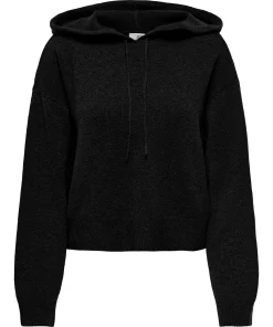 JDY RUE SHORT HOOD KNIT BLACK