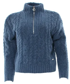 RELAX&RENEW CALLA HALF ZIP JUMPER IN NAVY