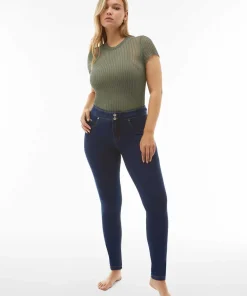 FREDDY N.O.W JEANS DARK DENIM YELLOW STITCH