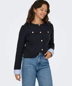 ONLY AUSTIN KNIT JACKET IN NAVY COLOUR