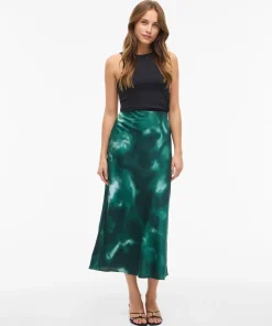 VILA ELLETTE MIDI SKIRT IN PONDEROSA PINE COLOUR