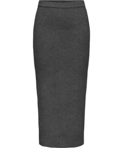ONLY HOUSTON KNIT SKIRT IN DARK GREY MELANGE COLOUR