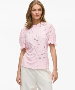 VILA KAWA FLOUNCE BLOUSE IN WINSOME ORCHID