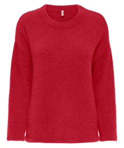 ONLY PETRA LOOSE PULLOVER IN SALSA RED COLOUR