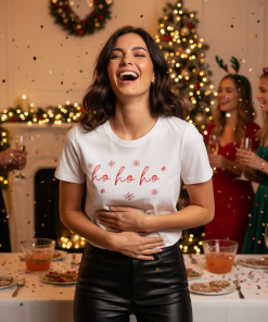 VILA PURE CHRISTMAS TEE IN WHITE