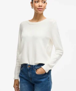 VILA RIL KNIT TOP IN WHITE ALYSSUM