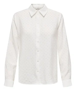 JDY RINA RHINESTONE SHIRT IN WHITE COLOUR