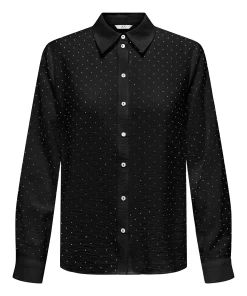 JDY RINA RHINESTONE SHIRT IN BLACK COLOUR