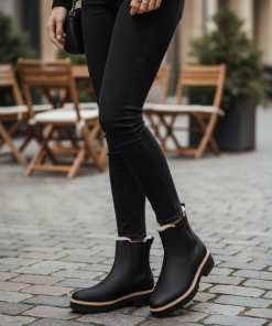 TOMS BENNET BOOTS IN BLACK LEATHER