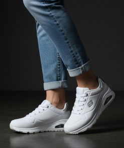 SKECHERS UNO SHIMMER AWAY WHITE / SILVER