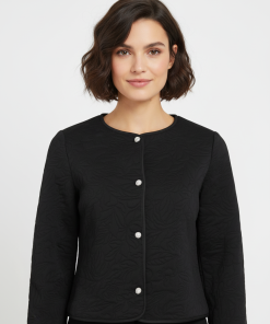VILA ZANE CARDIGAN IN BLACK WITH SILVER BUTTONS