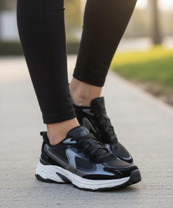 SKECHERS TRAINERS STAMINA SPORT METALLIC MUSE IN BLACK