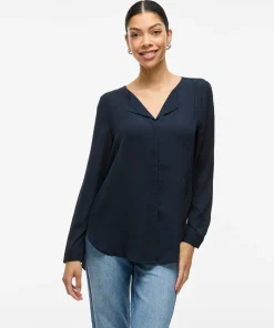 VILA LUCY BLOUSE IN TOTAL ECLIPSE