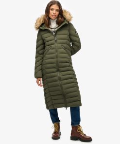 SUPERDRY FUJI LONGLINE JACKET IN BEETLE GREEN COLOUR