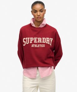 SUPERDRY ATHLETIC RELAXED SWEATSHIRT IN BORDEAUX RED