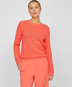 VILA DALO JUMPER IN DUBARRY CORAL COLOUR