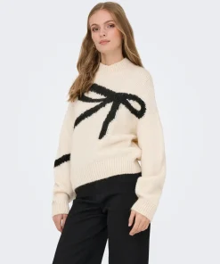 JDY KILIAN PULLOVER KNIT IN CREAM / BLACK COLOUR