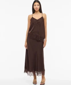 VILA LEA ANKLE SKIRT IN COFFEE BEAN COLOUR