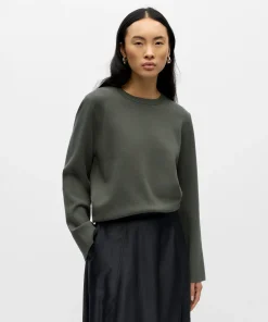 OBJECT REYNARD PULLOVER KNIT IN JASPER GREEN