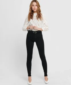 ONLY ROYAL HIGH WAIST SKINNY JEANS IN BLACK COLOUR