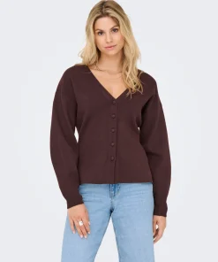 JDY PRIME FITTED CARDI IN FUDGE COLOUR