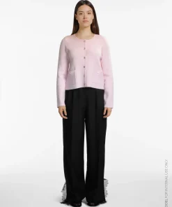 VILA CHARLIZE CARDIGAN IN CHERRY BLOSSOM WITH SILVER BUTTONS