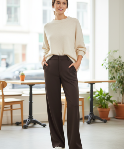 JDY GEGGO OCCASION TROUSERS IN CHOCOLATE TORTE