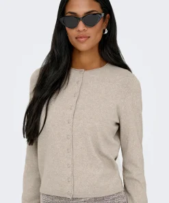 ONLY LOYAL BUTTON CARDIGAN IN BEIGE MELANGE