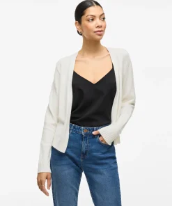 VILA RIL SHORT CARDIGAN IN WHITE ALYSSUM