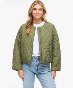 VILA TATE QUILTED JACKET IN OLIVE GREEN