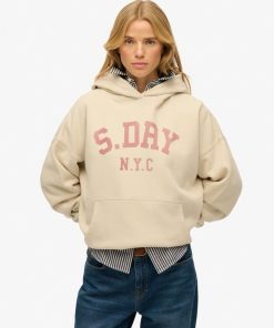 SUPERDRY ATHLETIC ESSENTIALS RELAX HOOD OAT BRAN