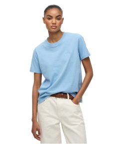 SUPERDRY ESSENTIAL LOGO EMBROIDERED TEE IN BLUEBELL