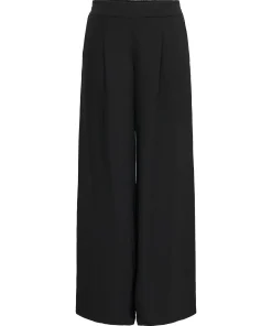JDY AYA MID RISE WIDE LEG TROUSERS IN BLACK