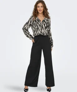 JDY DEBBIE WIDE LEG TROUSERS IN BLACK COLOUR