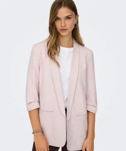 ONLY ELLY 3/4 SLEEVE TAILORED BLAZER IN BURNISHED LILAC MELANGE