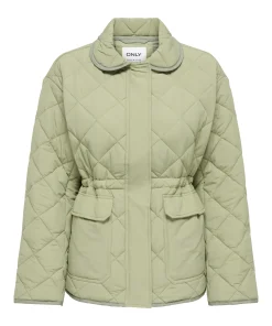 ONLY JESS QUILTED JACKET IN GREEN TEA