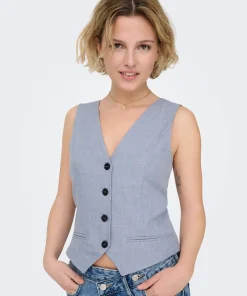 ONLY LINDA WAISTCOAT IN VINTAGE INDIGO MELANGE
