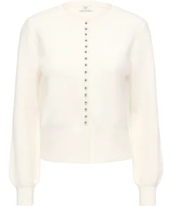 JDY PRIME O-NECK BUTTON CARDIGAN IN CREAM