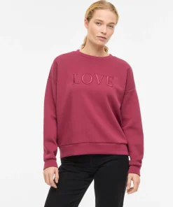 VILA REFLECT LOVE SWEAT TOP IN ANEMONE PINK