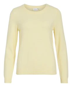 VILA RIL SOFT KNIT TOP IN PASTEL YELLOW MELANGE