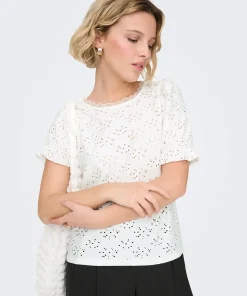 ONLY NEW SMILLA PUFF SLEEVE TOP IN OFF WHITE