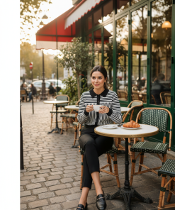 TIFFOSI MADAME STRIPED FINE KNIT CARDIGAN