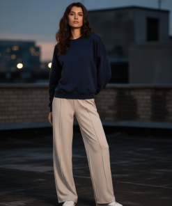 ONLY ATLAS WIDE LEG TROUSERS IN PUMICE STONE