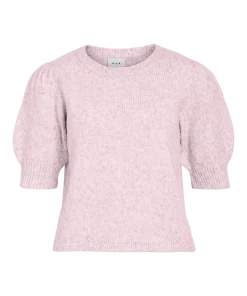 VILA BIBBI 2/4 SLEEVE KNIT TOP IN CHERRY BLOSSOM