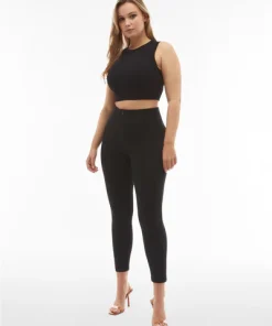 FREDDY 7/8 HIGH RISE BLACK COTTON