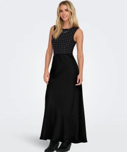 ONLY CHIGO ANKLE LENGTH SATIN SKIRT IN BLACK