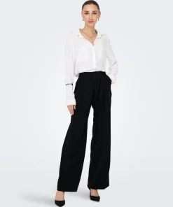 JDY RIVER HIGH WAIST WIDE LEG PANTS IN BLACK