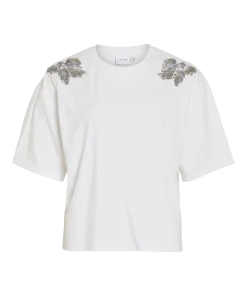 VILA SELSA BEADS DETAIL T-SHIRT